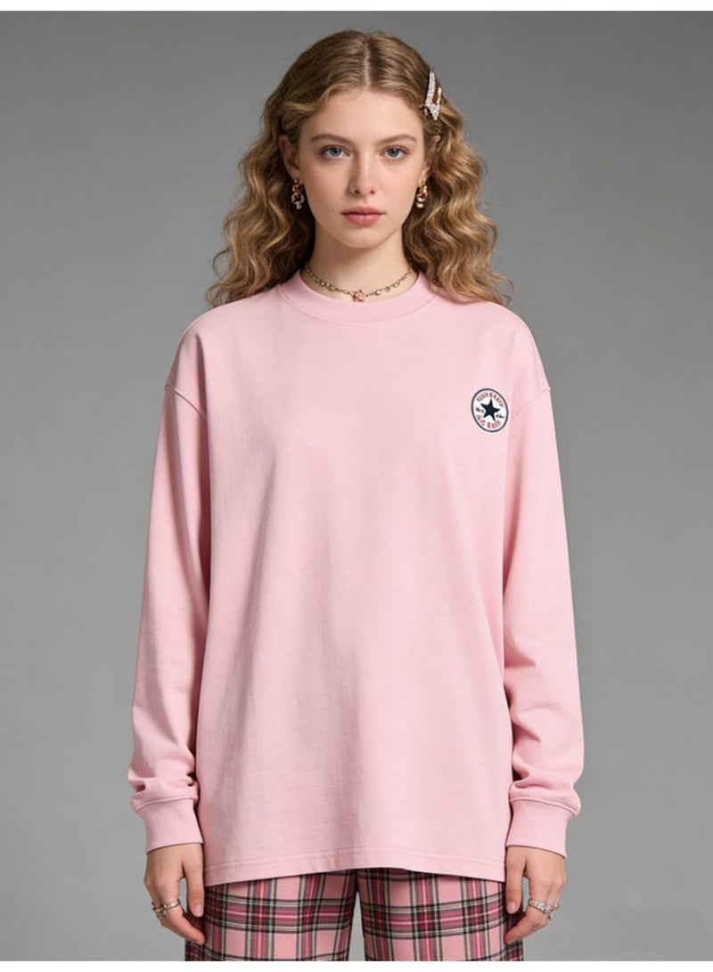 CONVERSE loose casual long-sleeved round neck T-shirt-suitable for both men and women, cotton sports shirt with logo, casual and fashionable street clothes in China. - Image 2